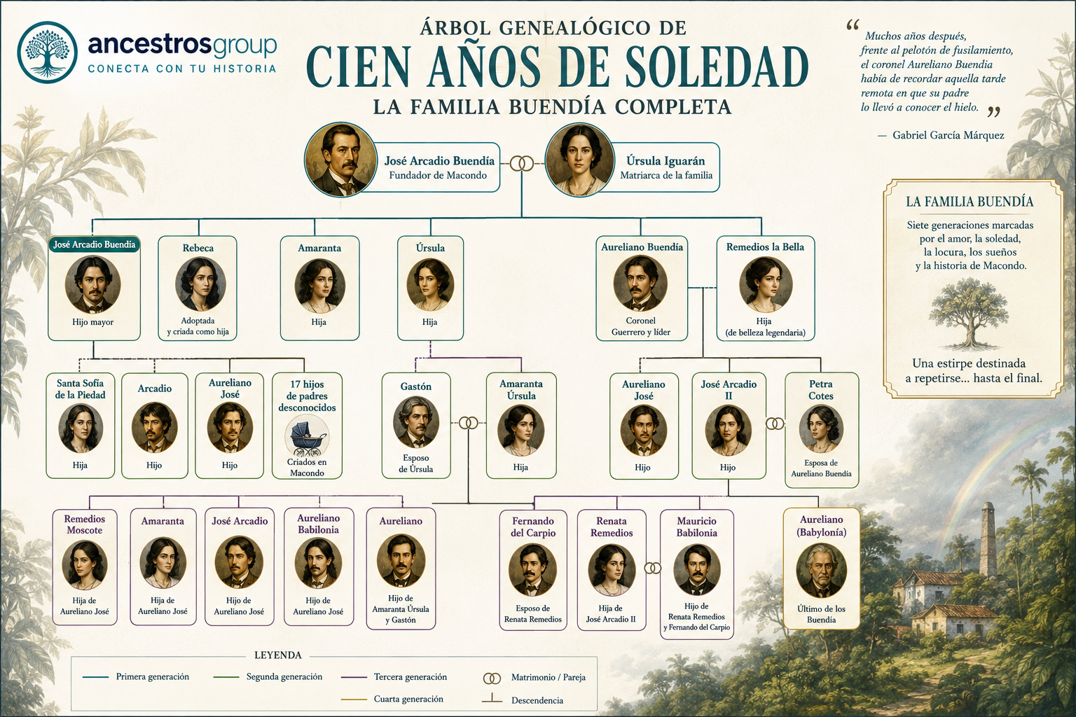 árbol genealógico cien años de soledad