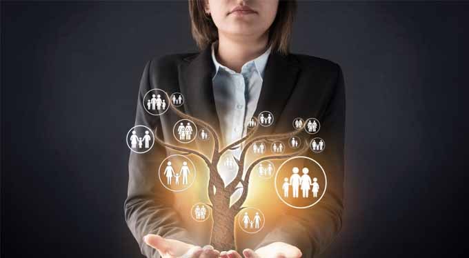 Árbol genealógico con nombres