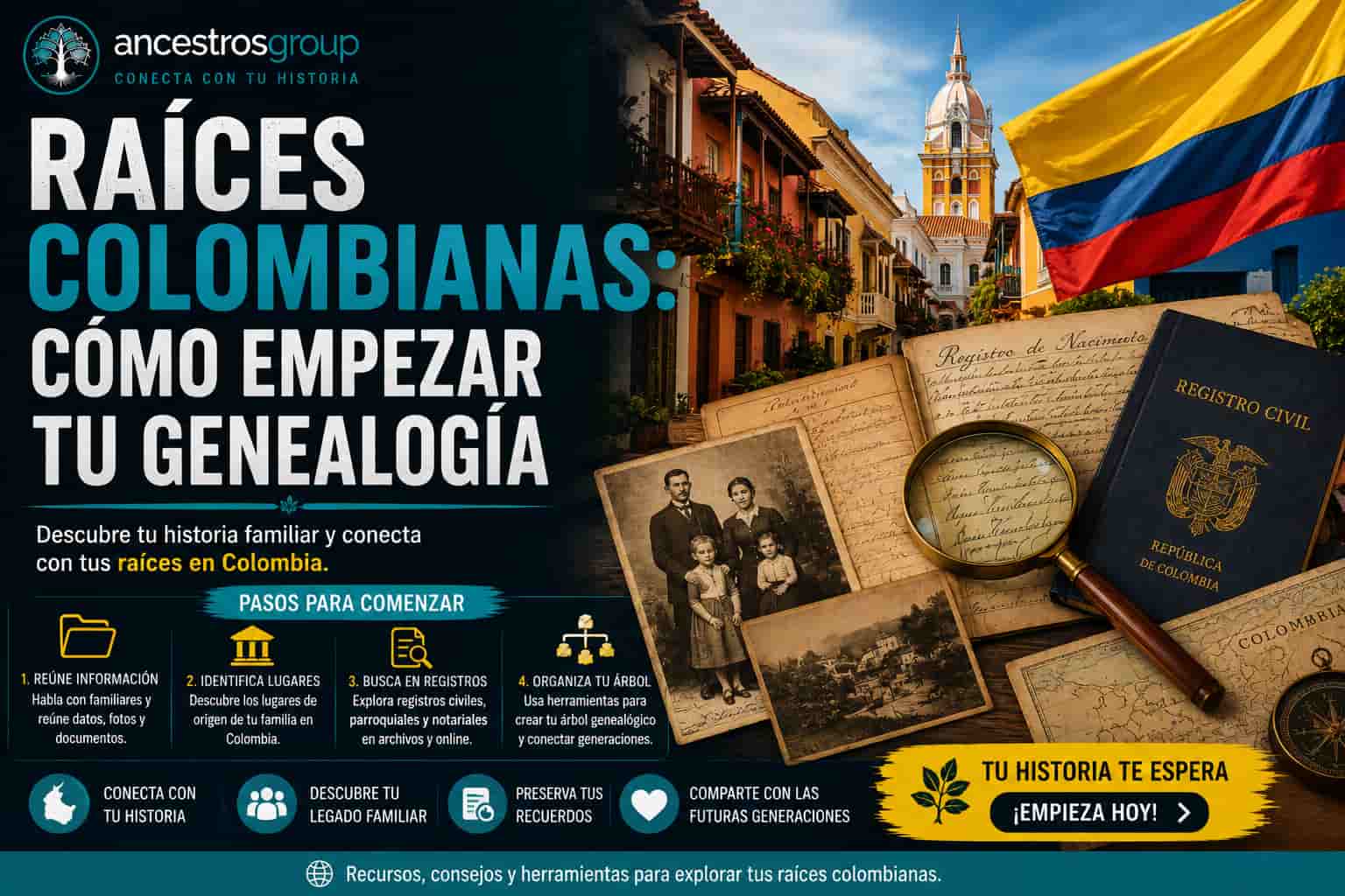 Genealogía y raíces familiares en Colombia