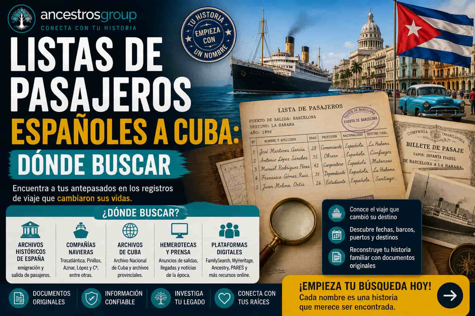 Barco de emigrantes españoles rumbo a Cuba